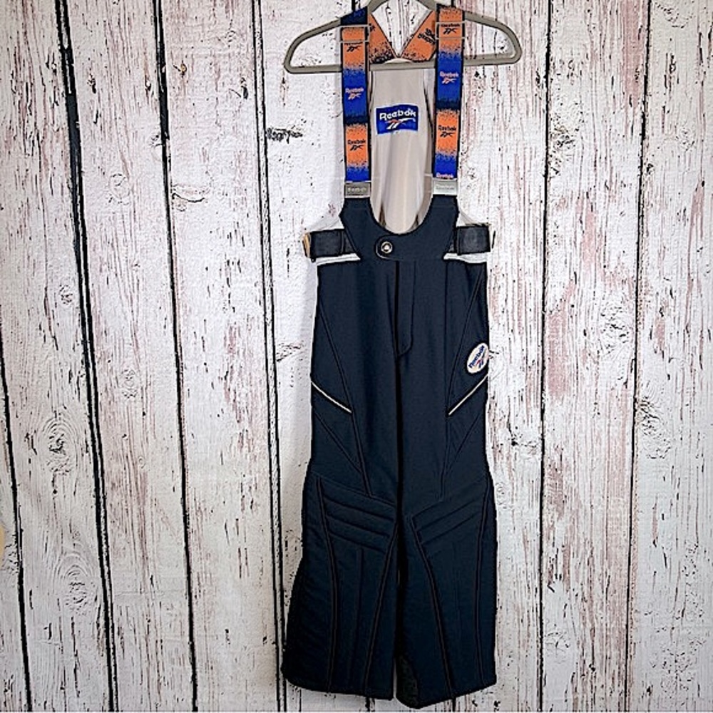 🎉HP🎉 Vintage Reebok RARE HTF Ski Snow Bib Overalls Fitted Flare Pants XS